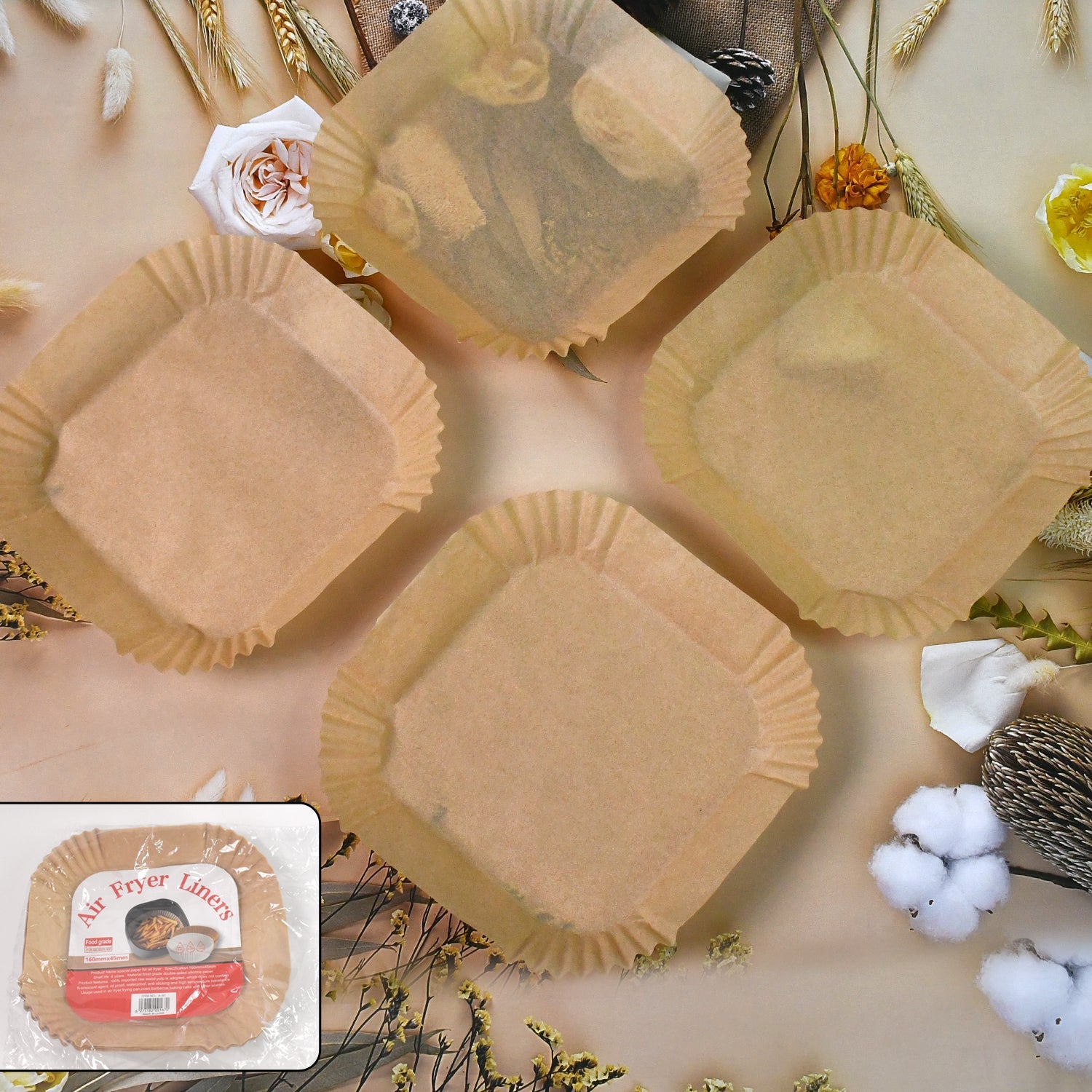 Square Air Fryer Disposable Paper Liner Square Air Fryer Disposable Paper Liner